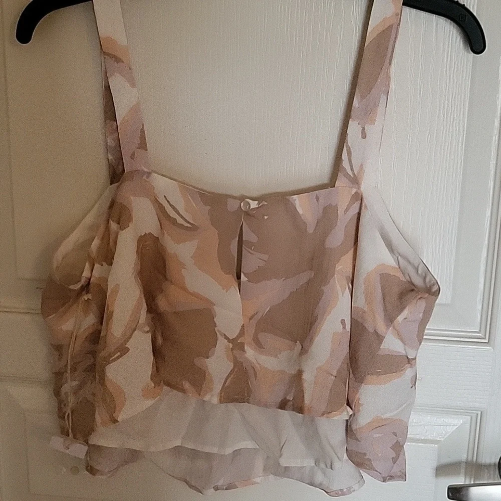 Wide Leg Pants And Crop Top Foral - Picture 4 of 8